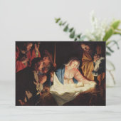 De  fijne kerst van de Nativiteitskunst Feestdagenkaart (Staand voorkant)