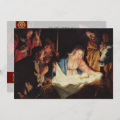 De  fijne kerst van de Nativiteitskunst Feestdagenkaart (Voorkant / Achterkant)