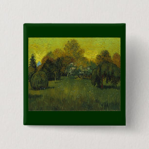 De fijne kunst van de dichter Garden Van Gogh Vierkante Button 5,1 Cm