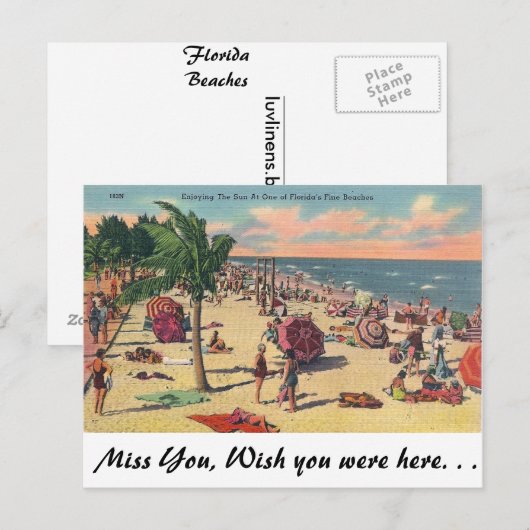 De fijne stranden van Florida Briefkaart (Voorkant / Achterkant)