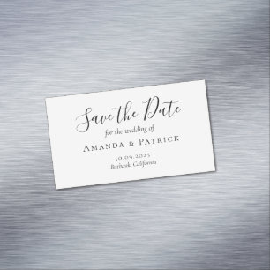 De fijne zwarte Calligrafie die de datum bewaart Magnetisch Visitekaartje