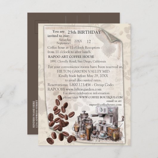 De Fika Swedish Coffee Morning Tradition Aankondigingskaart (Voorkant / Achterkant)