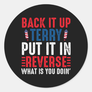 De file Terry zet het in omgekeerde het Vuurwerk v Ronde Sticker