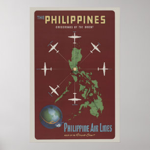 De Filipijnen Kruispunt van het Oosten jaren 50 Poster