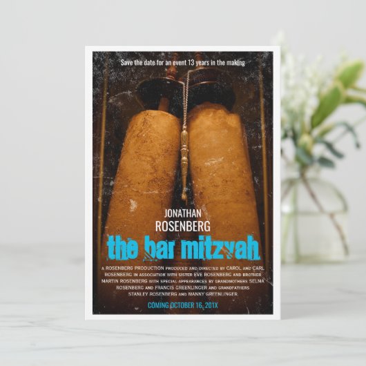 De film Bar Mitzvah slaat de datum op Save The Date (Staand voorkant)