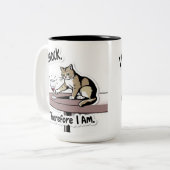 De filosofie van de kat tweekleurige koffiemok (Voorkant links)