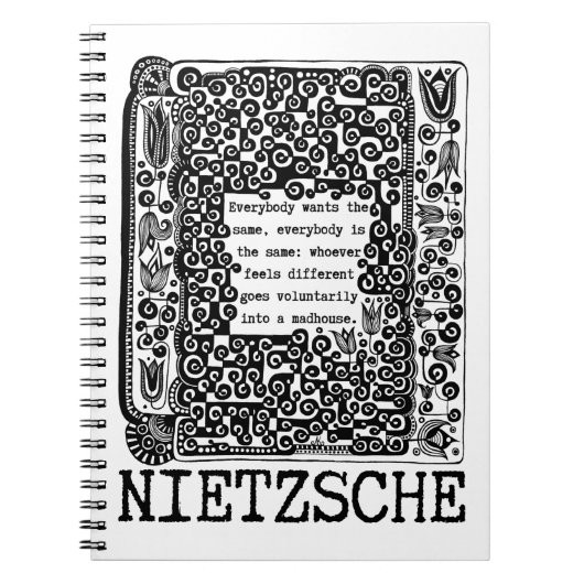 de filosofie van Nietzsche over schapen en MADHOUS Notitieboek (Voorkant)