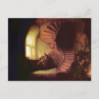De filosoof van Rembrandt Harmenszoon van Rijn Briefkaart
