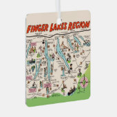 De Finger Lakes van New York Metalen Ornament (Voorkant Rechts)