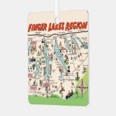 De Finger Lakes van New York Metalen Ornament (Voorkant links)