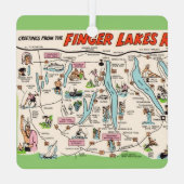 De Finger Lakes van New York Metalen Ornament (Achterkant)