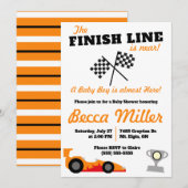 De finishlijn is nabij! Baby shower voor raceauto' Kaart (Voorkant / Achterkant)