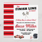 De finishlijn is nabij! Baby shower voor raceauto' Kaart (Voorkant / Achterkant)