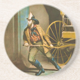 De  Fireman Style 2 van de Amerikaanse brandweerma Zandsteen Onderzetter