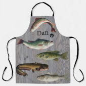 De Fisherman's Chef's & Man w / Naam Schort (Voorkant)