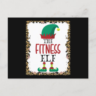 De Fitness Elf Leopard Elf kerstcadeau Briefkaart