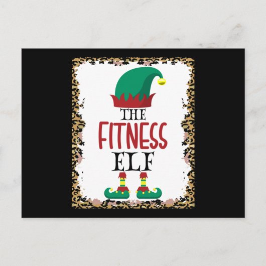 De Fitness Elf Leopard Elf kerstcadeau Briefkaart (Voorkant)