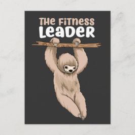 De Fitness-leider Funny Sloth-training Briefkaart