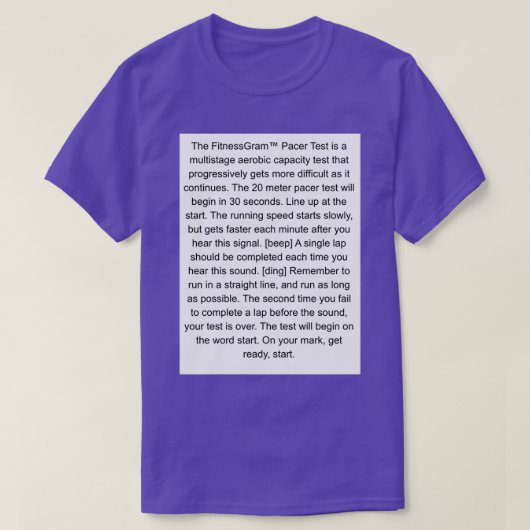 De Fitnessgram pacer test grappig T-shirt (Design voorkant)