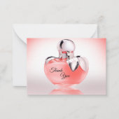 De flacon met parfum Dank je wel Notitiekaartje (Voorkant)