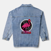 De flamingo beschermer denim jacket (Achterkant)