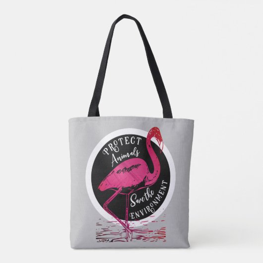 De flamingo bewaker tote bag (Achterkant)