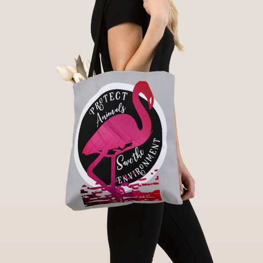 De flamingo bewaker tote bag (Dichtbij)