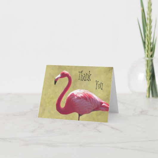De flamingo dankt u kaardt bedankkaart (Voorkant)
