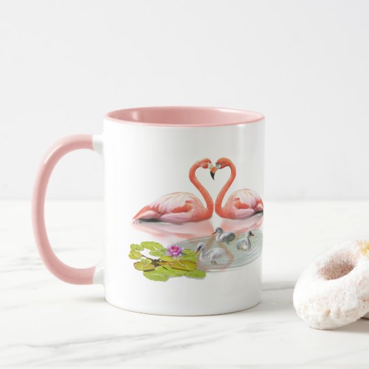 DE FLAMINGO FAMILIE MOK (Met donut)