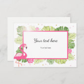 De Flamingo Tropical Pink Gold Hawaii van het tuss Informatiekaartje (Voorkant / Achterkant)