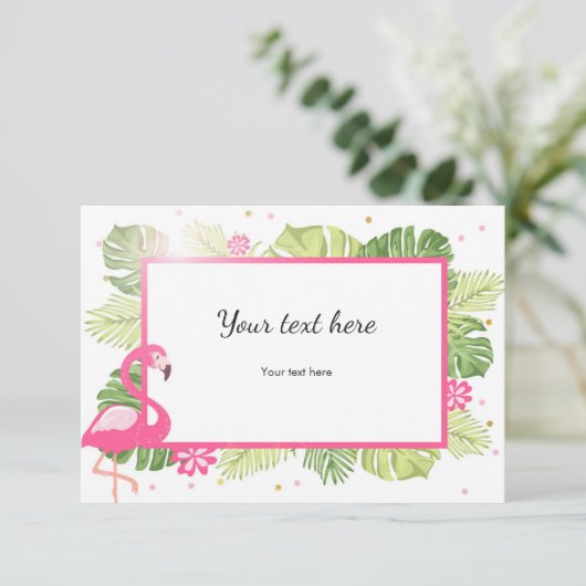 De Flamingo Tropical Pink Gold Hawaii van het tuss Informatiekaartje (Staand voorkant)