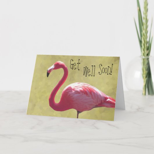 De flamingo wordt goed spoedig Kaart (Voorkant)