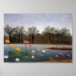 De Flamingo's door Henri Rousseau Poster