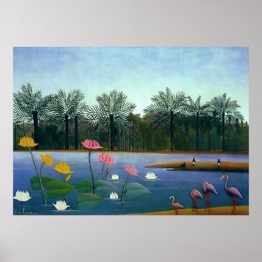 De Flamingos - Henri Rousseau Poster (Voorkant)