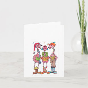 De Flamingo's van Caroling Vakantie Notecard Feestdagen Kaart