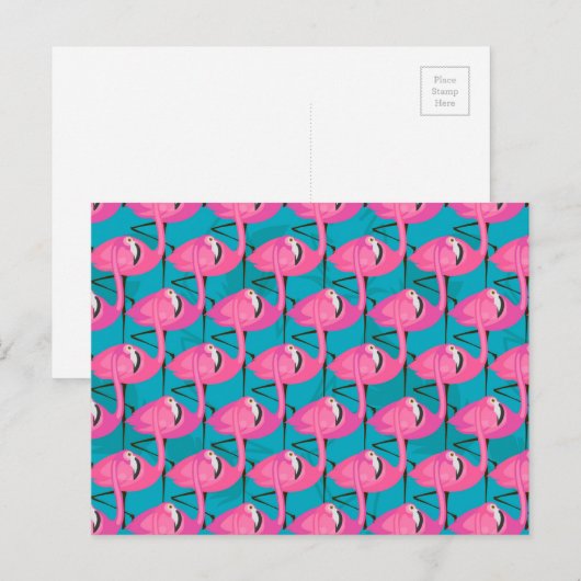 De Flamingo's van het neon Briefkaart (Voorkant / Achterkant)