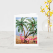 De "flamingo's" Verticale Notecard van Florida Kaart (Gele Bloem)
