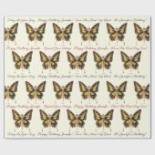 De Flapper Butterfly personaliseer de naam Birthda Cadeaupapier (Vlak)