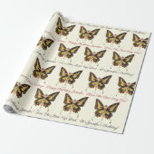 De Flapper Butterfly personaliseer de naam Birthda Cadeaupapier (Uitgerold)