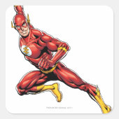 De Flash Lunging Vierkante Sticker (Voorkant)