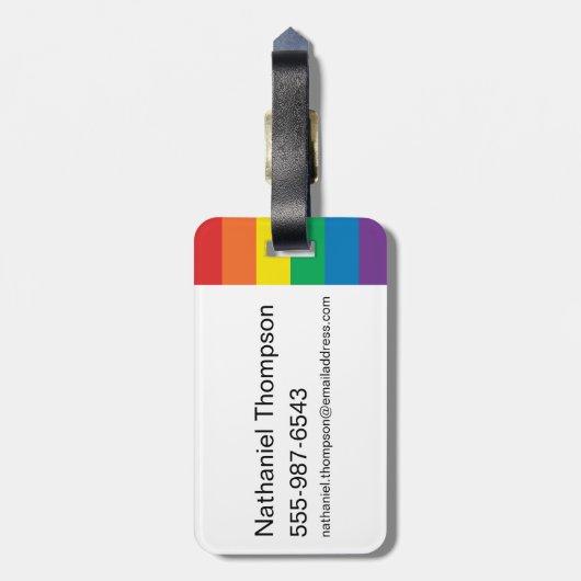 De Flash Rainbow-Logo Bagagelabel (Achterkant verticaal)