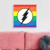 De Flash Rainbow-Logo Canvas Afdruk (Insitu (Woonkamer))