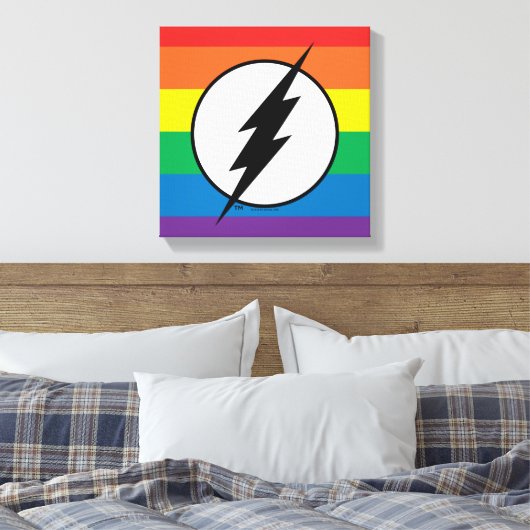 De Flash Rainbow-Logo Canvas Afdruk (Insitu (Slaapkamer))