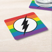 De Flash Rainbow-Logo Kartonnen Onderzetters (Schuin)