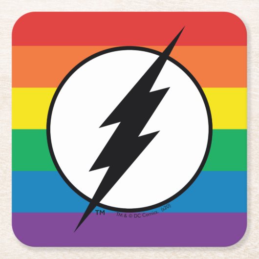 De Flash Rainbow-Logo Kartonnen Onderzetters (Voorkant)