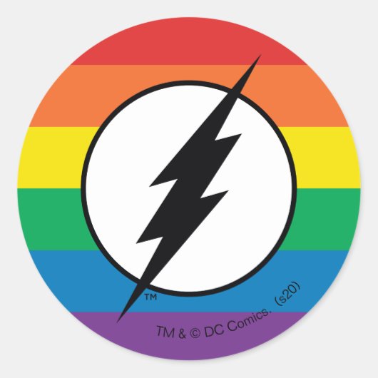 De Flash Rainbow-Logo Ronde Sticker (Voorkant)