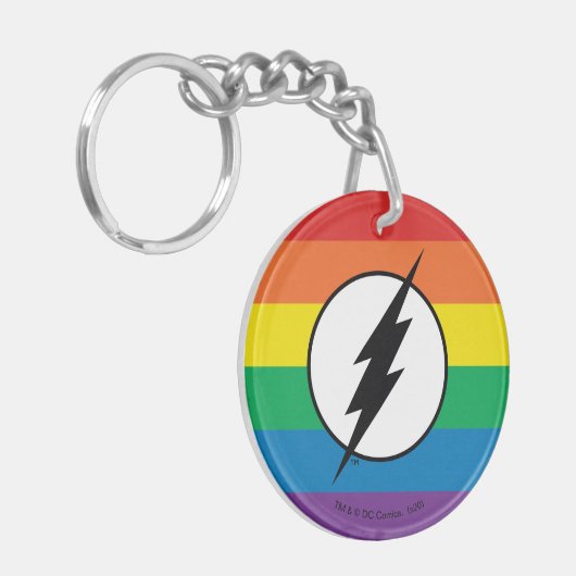 De Flash Rainbow-Logo Sleutelhanger (Voorkant Links)