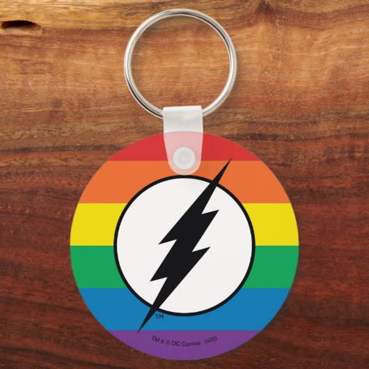 De Flash Rainbow-Logo Sleutelhanger (Voorkant)