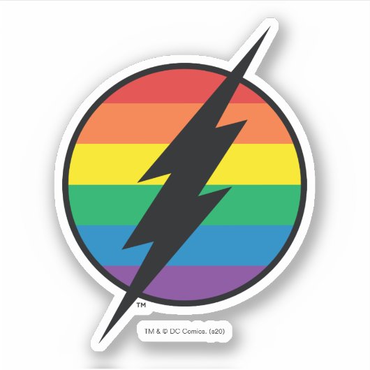 De Flash Rainbow-Logo Sticker (Voorkant)