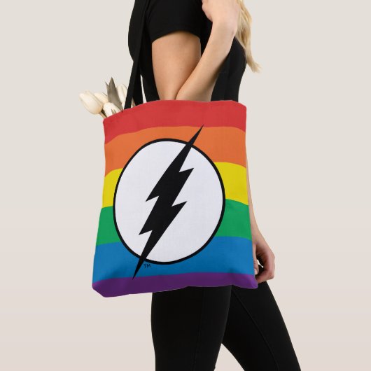 De Flash Rainbow-Logo Tote Bag (Dichtbij)